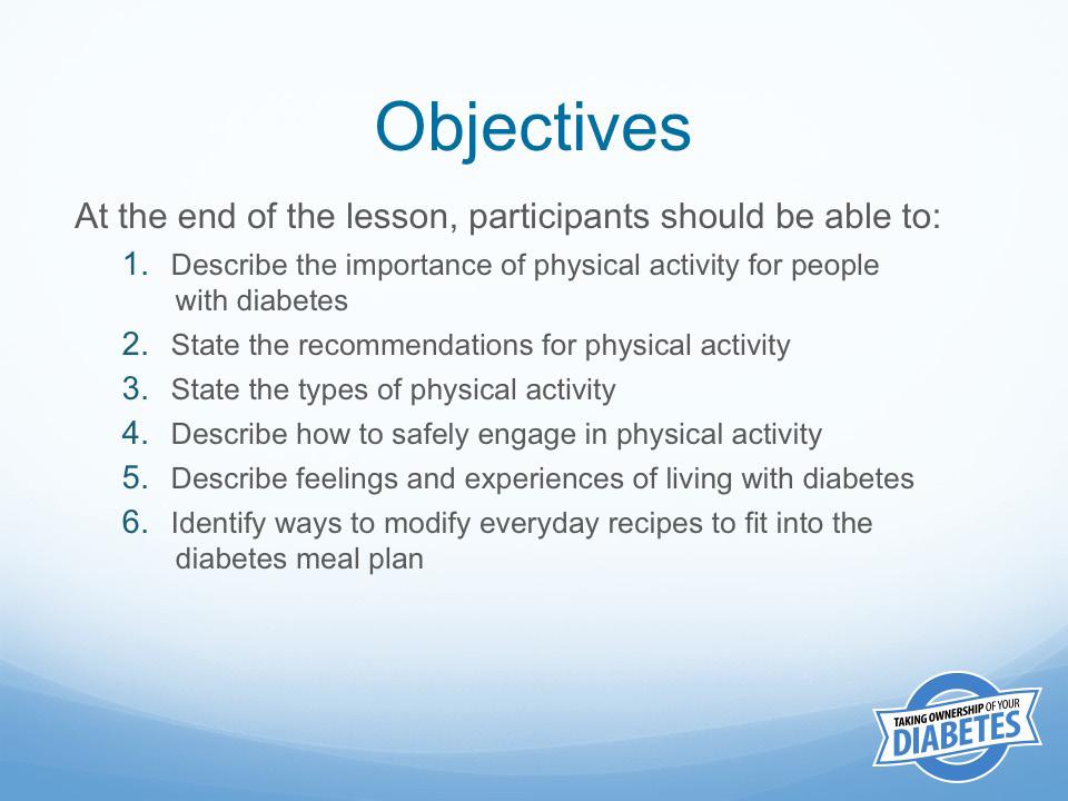 Taking part in physical activity is one of the ways to manage your diabetes.