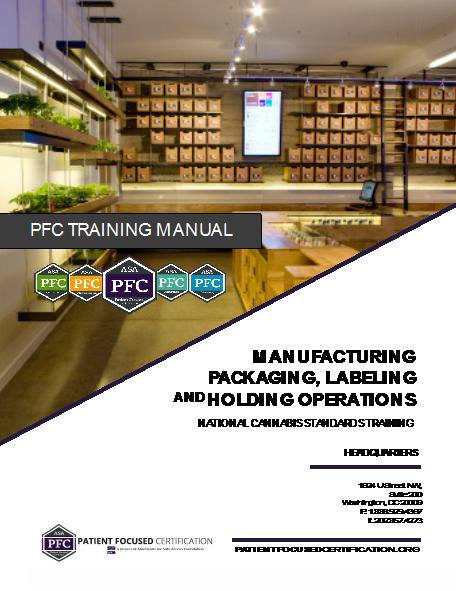 PFC Staff Training Learning Objectives NCST Manufacturing Subject operations & general definitions General awareness of other statutory rules and regulations that may apply Good manufacturing