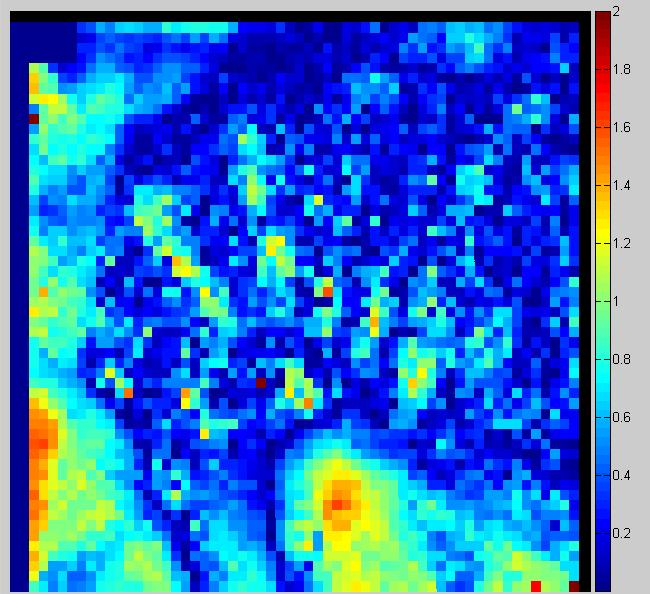 analysis with 97.39% pixels passing (left) and 5%/3mm with 89.