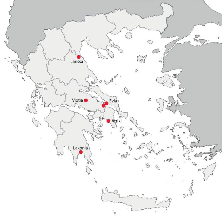 Figure 1. Geographic area of residence in Greece of P.