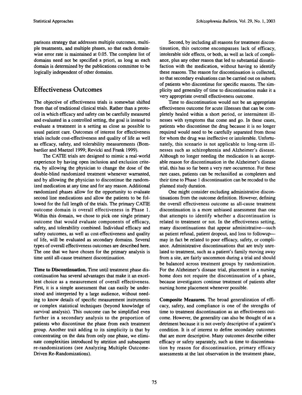 Statistical Approaches Schizophrenia Bulletin, Vol. 29, No.