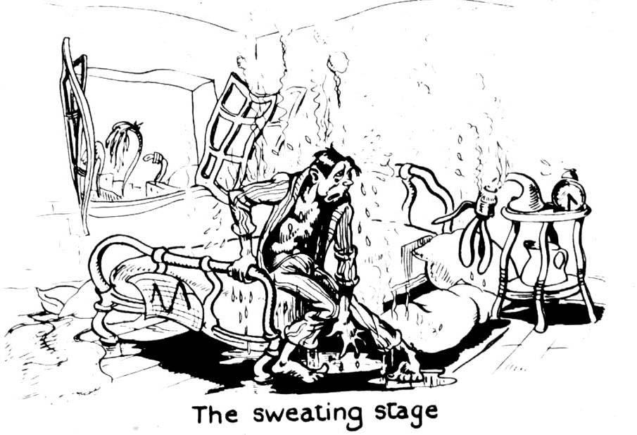sweating stage profuse sweating declining