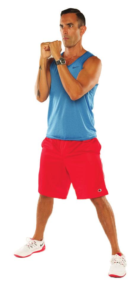 12-Second Interval: Wide Squat Stand with your feet slightly wider than shoulder width, with toes slightly