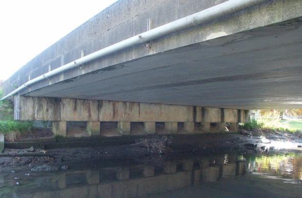 Dowels connecting beams to abutment 0.91 m 1.22 m Figure. Waiwhetu Stream bridge pier. Figure 11. Waiwhetu Stream bridge abutment details.