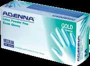 Latex, continued Gold Latex (Adenna) Specially manufactured with a light chlorination rinse, these gloves maintain a non-slip, tacky surface that provides excellent grip for both dry and wet