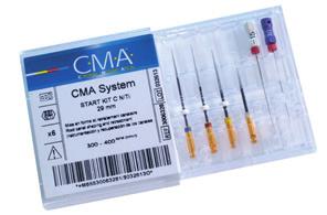 CMA NiTi START KIT C Length 29 mm 4 NiTi instruments: 1 CORONAL 17 mm, 1 MEDIAN 29 mm, 1 APICAL 1 29 mm, 1 APICAL 2 29 mm.