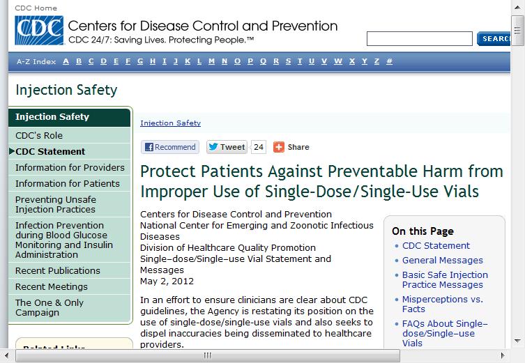 CDC Injection Safety Website www.cdc.