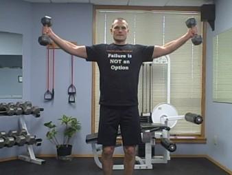 Repeat as directed Lateral Arm Raises (thumbs up) Coaching Tips: Take dumbbells that you can easily control.