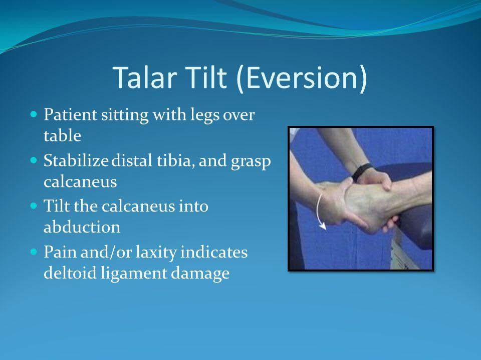 Mechanism: traumatic eversion of the ankle. Much less common than lateral sprains.