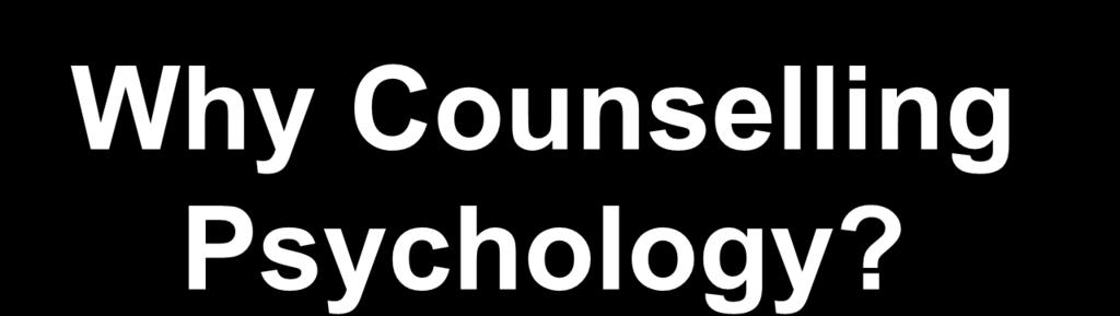Why Counselling