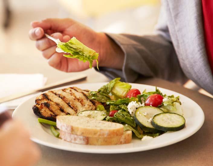 MEALS AND SNACKS Encourage healthy eating at any meeting Serve fewer food options. Use small plates or napkins to help control portion sizes.