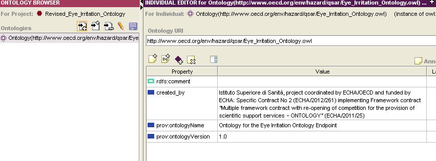 The ontology metadata have been added using the Inbuilt Protégé annotation properties: ontologyname, created_by and ontology version (Figure 41) Figure 41. WP2.