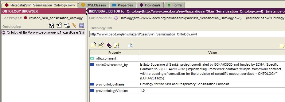 created_by and ontology version (Figure 56) Figure 56. WP3.Protégé Screenshot: ontology metadata.