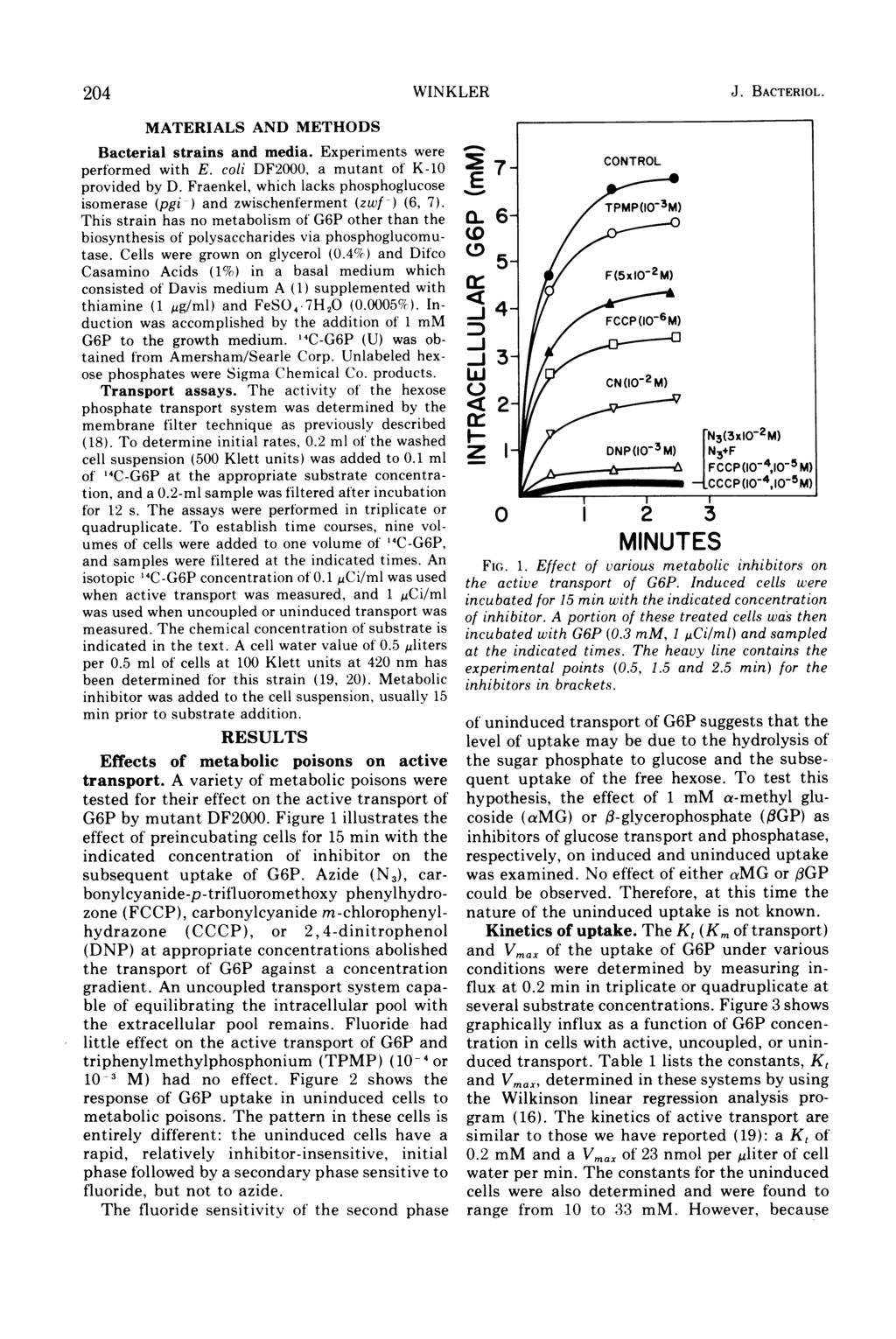 204 WINKLER MATERIALS AND METHODS Bacterial strains and media. Experiments were pert'ormed with E. coli DF2000, a mutant of K-10 provided by D.