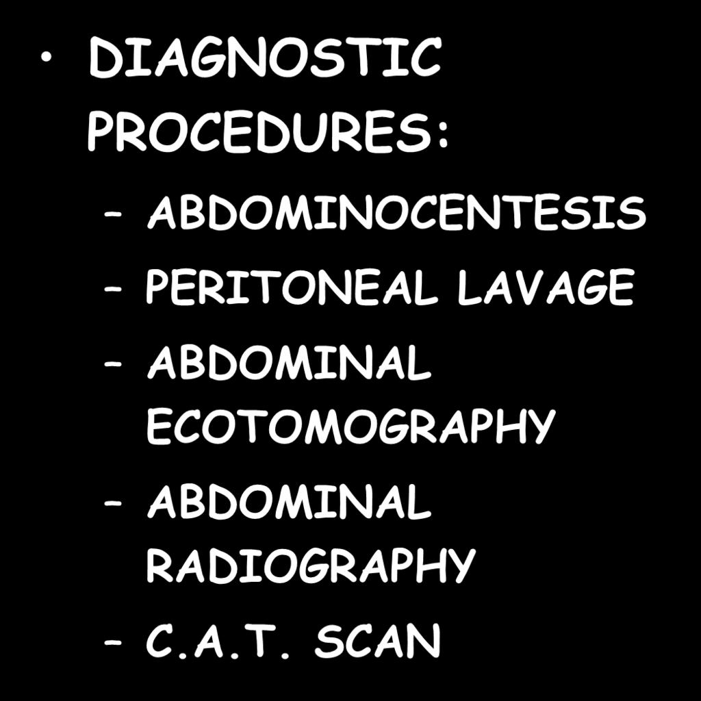 ABDOMINAL TRAUMA DIAGNOSTIC PROCEDURES: ABDOMINOCENTESIS