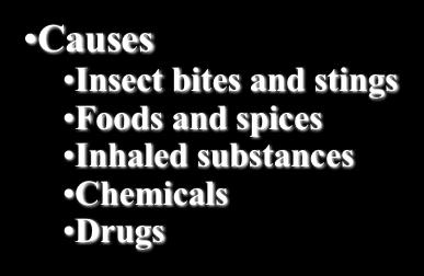 and spices Inhaled substances
