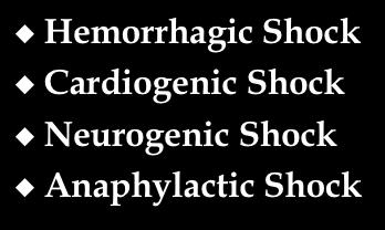 control) Types Of Shock