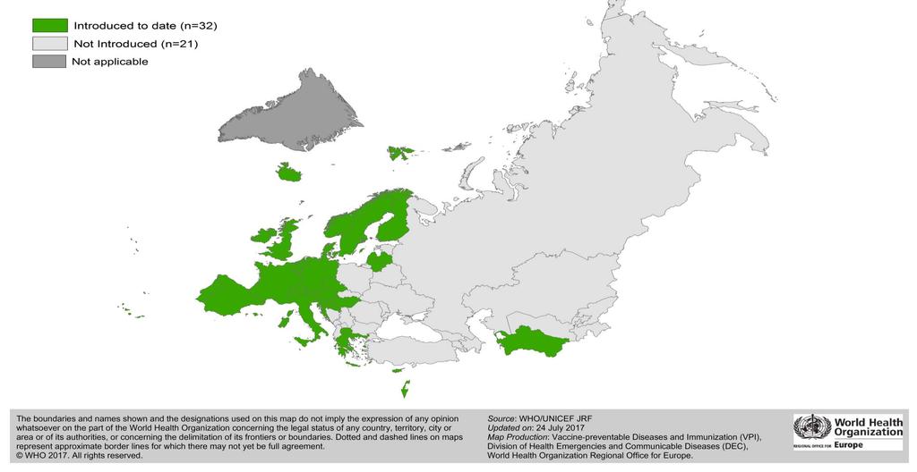 Introduction of HPV vaccine in WHO European Region, 2017 Russian