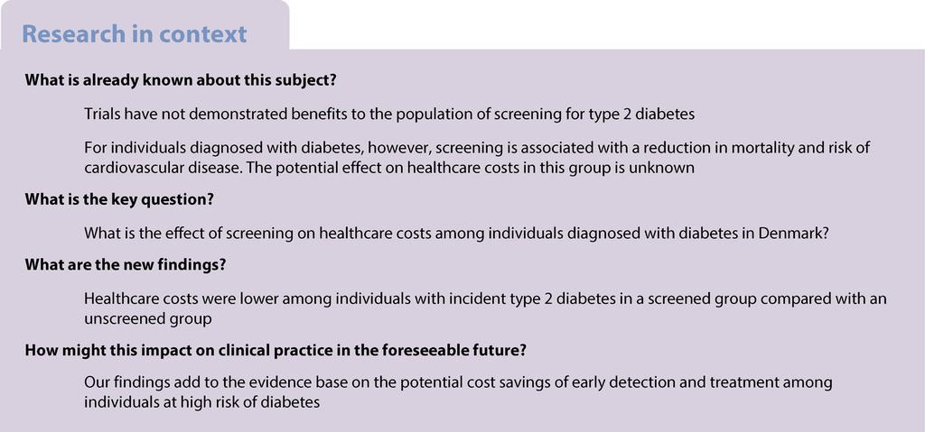 Diabetologia (2018) 61:1306 1314 1307 Keywords ADDITION study. Diabetes. Healthcare costs.