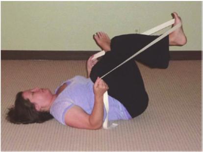Feel the sensation of the stretch in your outer hip and inner thigh. Breathe.