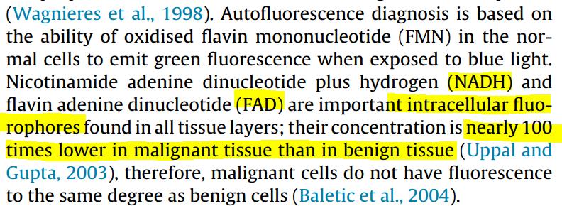 Auto fluorescence Auto fluorescence is defined as a natural fluorescence emission of tissue arising from endogenous fluorophores after exposure