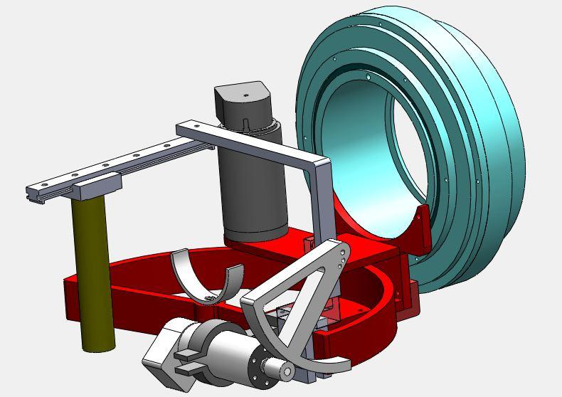 (a) (b) Fig. 1. (a) CAD model of the RiceWrist-S complete assembly. (b) Manufactured RiceWrist-S complete assembly with motors and handle.
