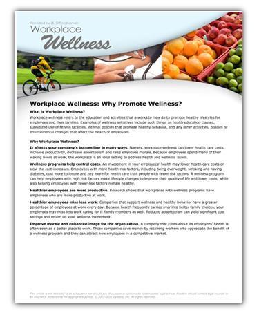 Prospecting your Wellness-Related Service Use the following services snapshots and services portfolios to promote your workplace wellness solutions to both your prospects and clients: Financial