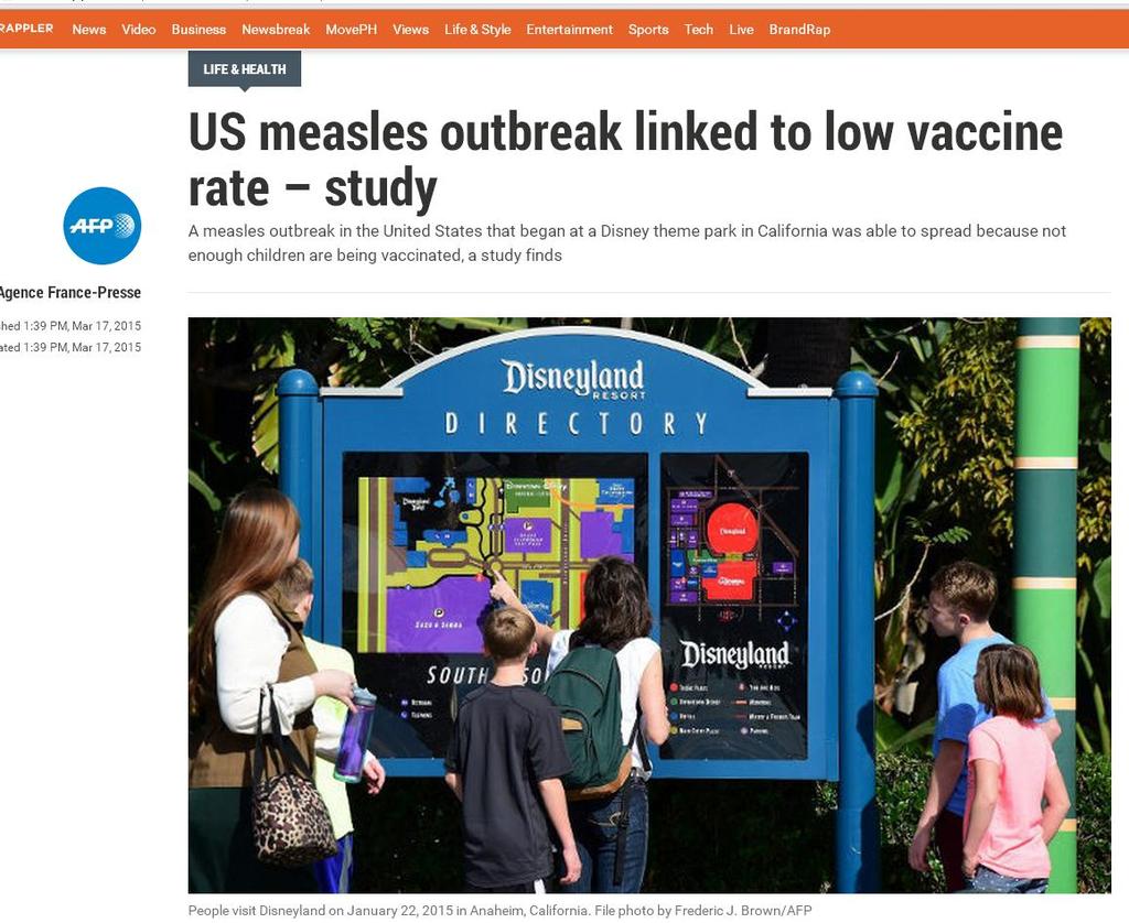 2015 117 cases linked to measles outbreak 74% of all cases reported in 2015 Index case -