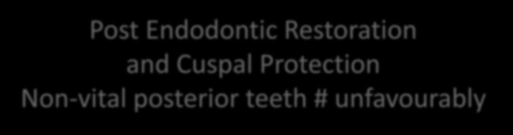 Post Endodontic Restoration and Cuspal