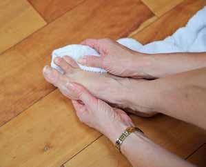 Use a soft towel to dry gently or if it is difficult for you to separate your toes, use a