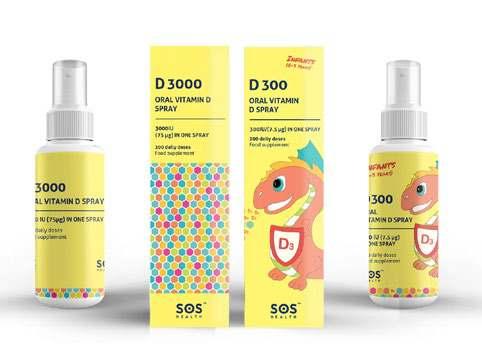 Vitamin D3 Sprays SOS Health s vitamin D3 sprays are intended for people with vitamin D deficiency.