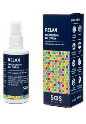 RELAX Magnesium Oil Spray With lavender, bergamot and clary sage essential oils - 800 Sprays - 100ml Highly absorbable spray for relaxation and calming. Facilitates falling asleep and restful sleep.
