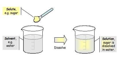 Solute + Solvent = Solution Substances dissolved in a solvent,