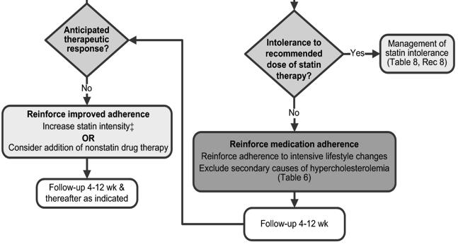Monitoring Response-Adherence NO RECOMMENDATIONS ON STATIN THERAPY FOR PTS WITH NYHA CLASS II-IV OR ESRD ON DIALYSIS!
