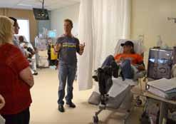 Dale also visited the Sherbrook dialysis unit to chat with patients who bike while receiving dialysis.