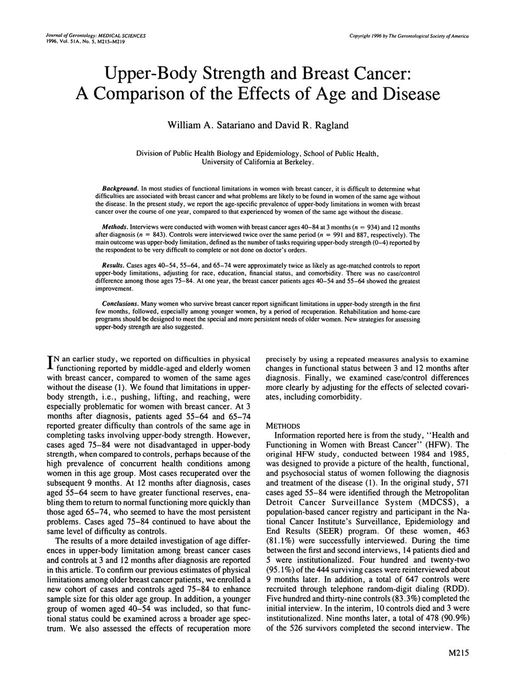 Journal of Gerontology: MEDICAL SCIENCES 1996, Vol. 51A, No.