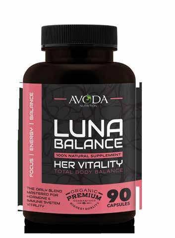 LUNA BALANCE HER VITALITY Luna Balance was inspired by infusing all the necessary ingredients to establish the new multi vitamin that supports normal hormone function.