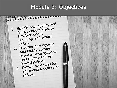 Time Lecture Notes Teaching Tips Agency Culture 1 min Module 7: Objectives Agency Culture Objectives 2 min Definition of Agency Culture Definition of Agency Culture What is culture?