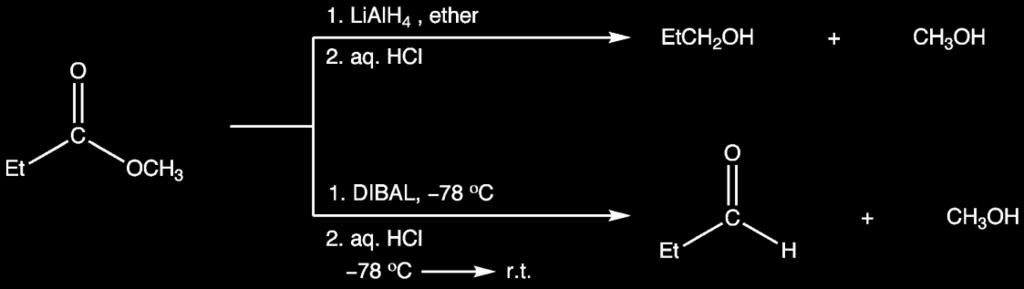 5.2 Conversion of carboxylic acid derivatives to aldehydes There are few methods for reduction of carboxylic acid derivatives to form aldehydes; these methods are useful to change the properties of