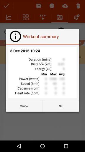 workouts View a summary of the selected workouts Upload