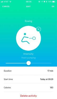 From here, you can also choose to manually edit the during, start time, and calories burned by tapping on each. If you prefer, you can also choose to delete the activty.