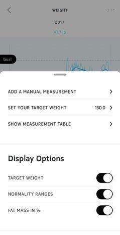 2. Select Set Your Target Weight. 3. Drag the circle to set or change your weight goal and then select Next from the top right-hand side of the screen.
