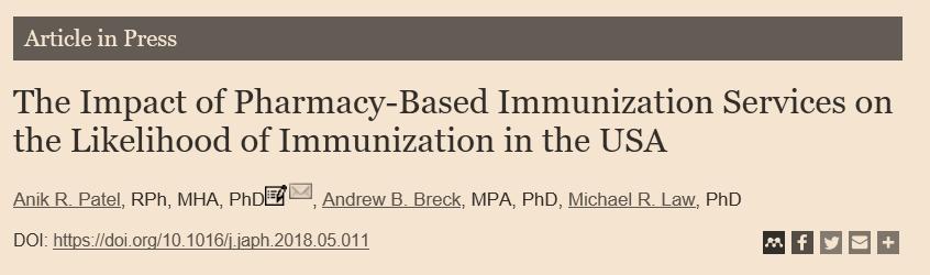 States Authorizing Pharmacists to Administer Influenza Vaccine & Pharmacists Trained to Administer Vaccines Updated December 2017 https://www.pharmacist.