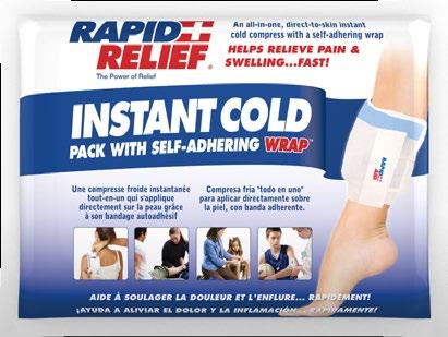 INSTANT PRODUCTS INSTANT COLD PACK WITH SELF-ADHERING WRAP The patented Rapid Relief