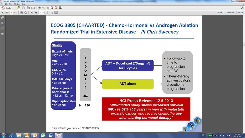 ECOG 3805 (CHAARTED): Chemo-Hormonal vs Androgen Ablation