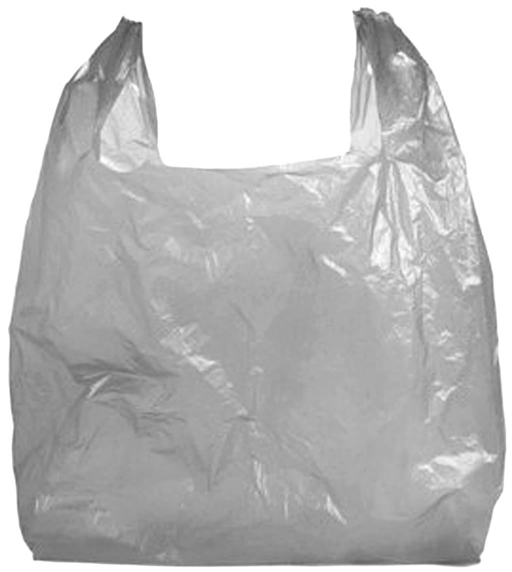 3. The photograph below shows a plastic bag used to carry shopping.