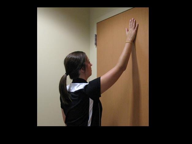 Wall Slides: Place injured arm against the wall with elbow straight.