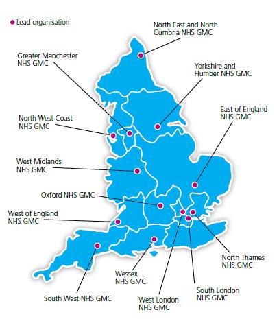 NHS Genomics Medicines Centres: the infrastructure for the future Nationwide network of 13 NHS Genomic Medicine Centres (GMCs) for populations of ~3-5million with multiple local hospital trusts in