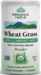 WHEAT GRASS POWDER Energy and Immunity Boost Wheat Grass is known for its detoxification properties.