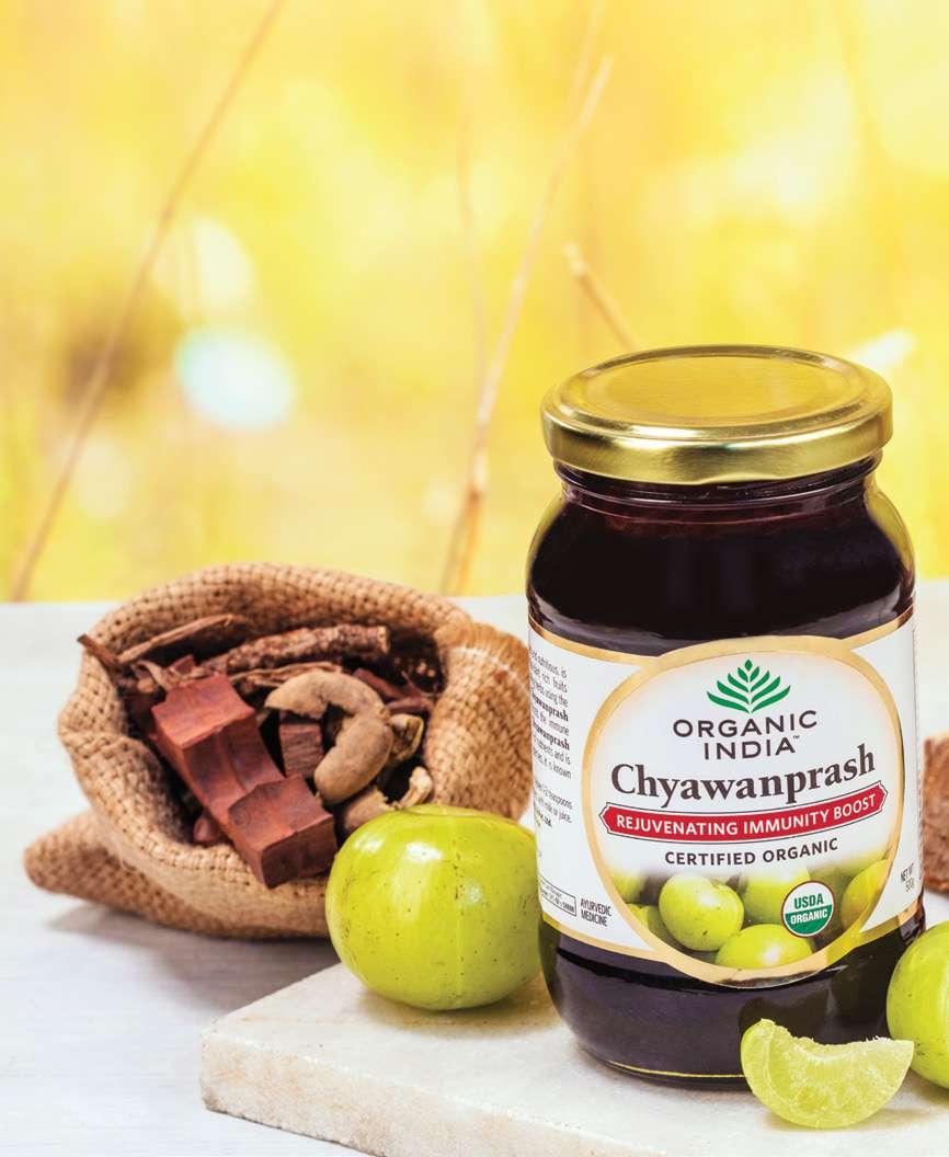 Chyawanprash Made from the original recipe developed by sages living in Himalayan forests, ORGANIC INDIA S certified organic herb Chyawanprash is rich in antioxidants and immunity-boosting, healing